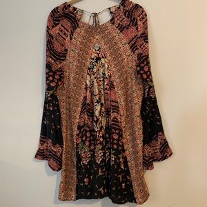 FP Movement by Free People Black Floral Boho Tunic Dress